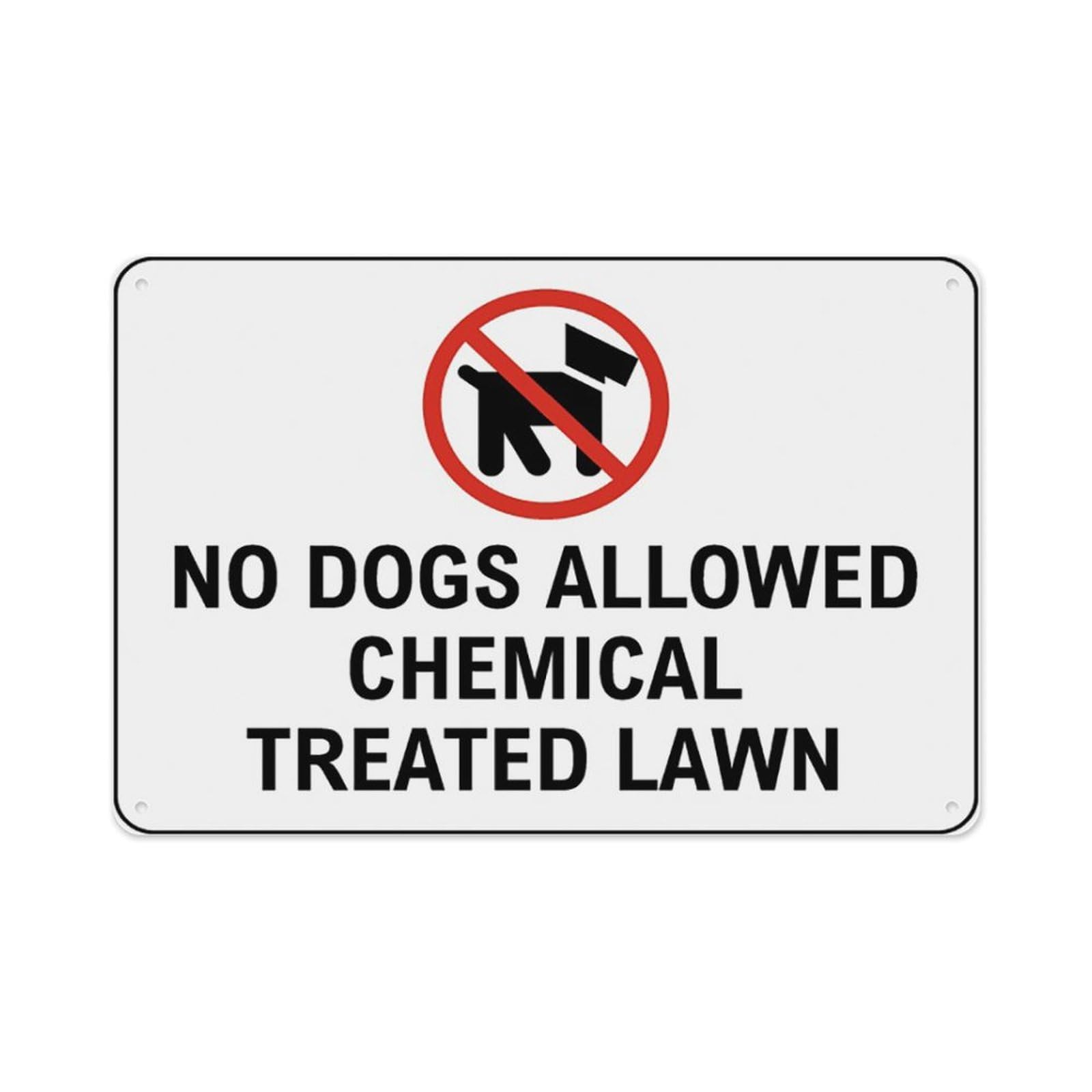 peiyeety No Dogs Allowed Chemical Treated Lawn Sign Aluminum Tin Warning Signs For Home Outdoor Garden 8X12 Inches