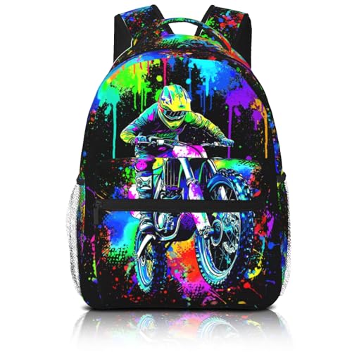 Motocross Backpack for Boys, Kids & Teens, Dirt Bike Bookbag