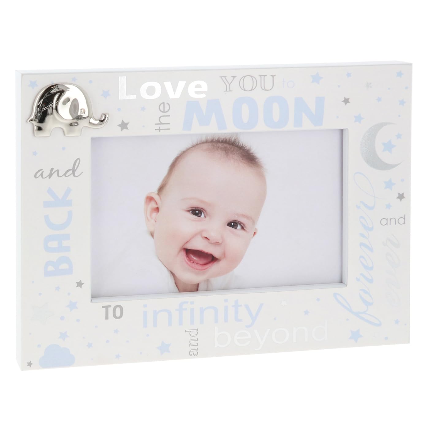 Shudehill Giftware Baby Boy & Girl Photo Frame - Twinkle Twinkle & Love You Designs (Love You Boy)