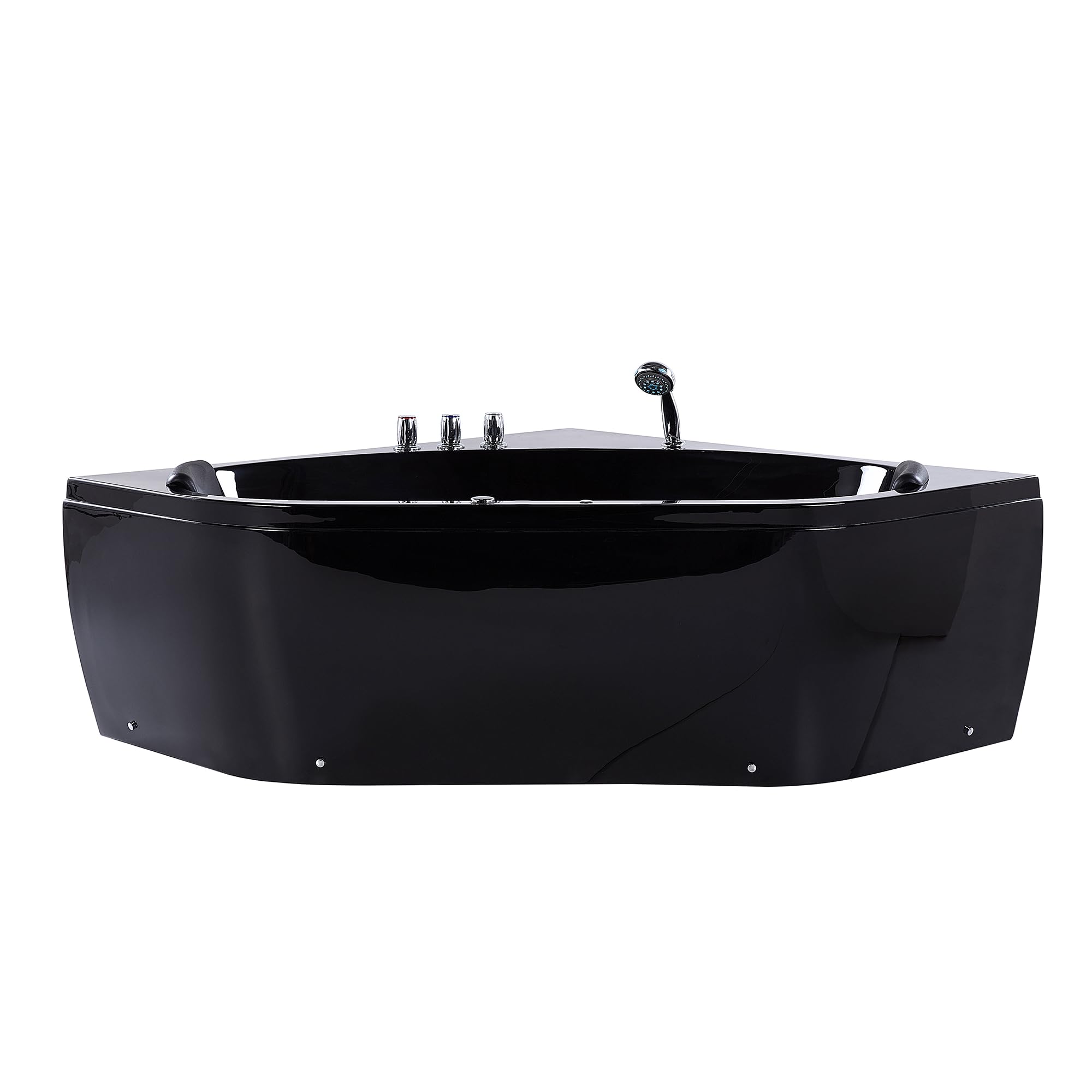 Baignoire d'Angle Hydromassante Acrylique 140 cm LED