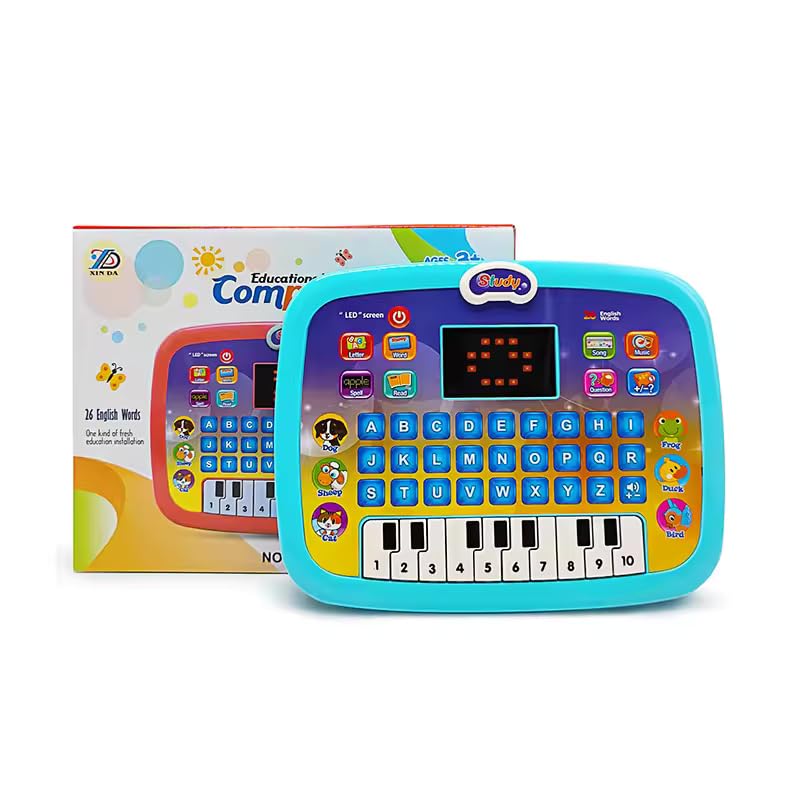 Pandaworld Kid Educational Computer with Piano/Tablet Toddler Learning Pad Interactive Toy with Screen -Educational Toys Fun Gifts -Music/Piano/ABC/Numbers/Words/Spell/Animals - for Boys&Girls 3+