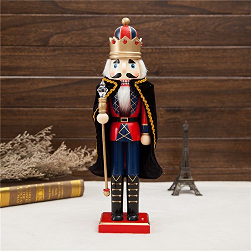 ZOOS Traditional Wooden Nutcracker Soldier, 15 Inch Red Nutcracker Ornaments for Christmas Tree, Home, Garden, Xmas Party & Festival Decoration