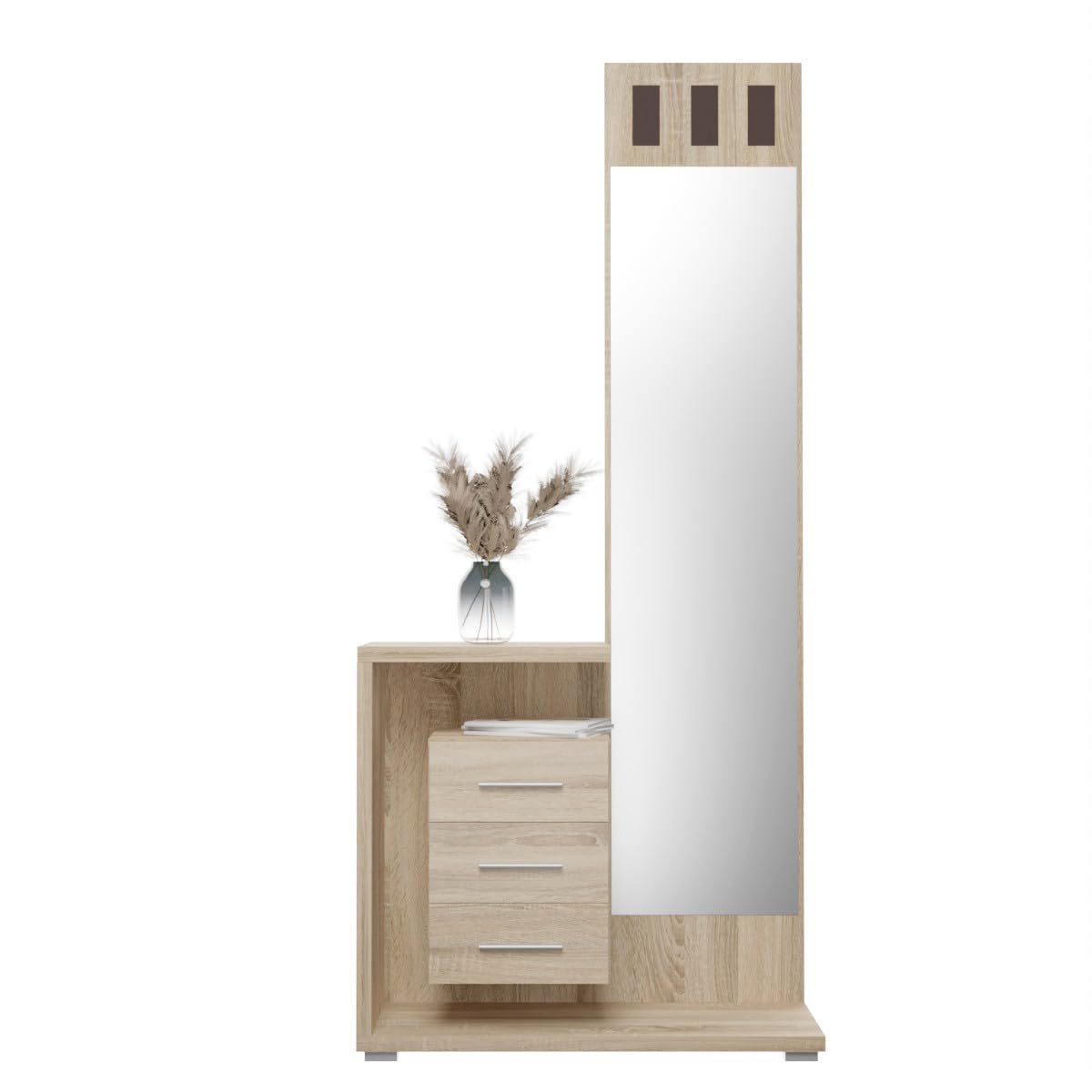 Homey - Mueble Recibidor Vertical, Modelo Odette, Práctico y Funcional, Color Cambria, Medidas: 85 cm Largo x 28 cm Fondo x 190 cm Alto