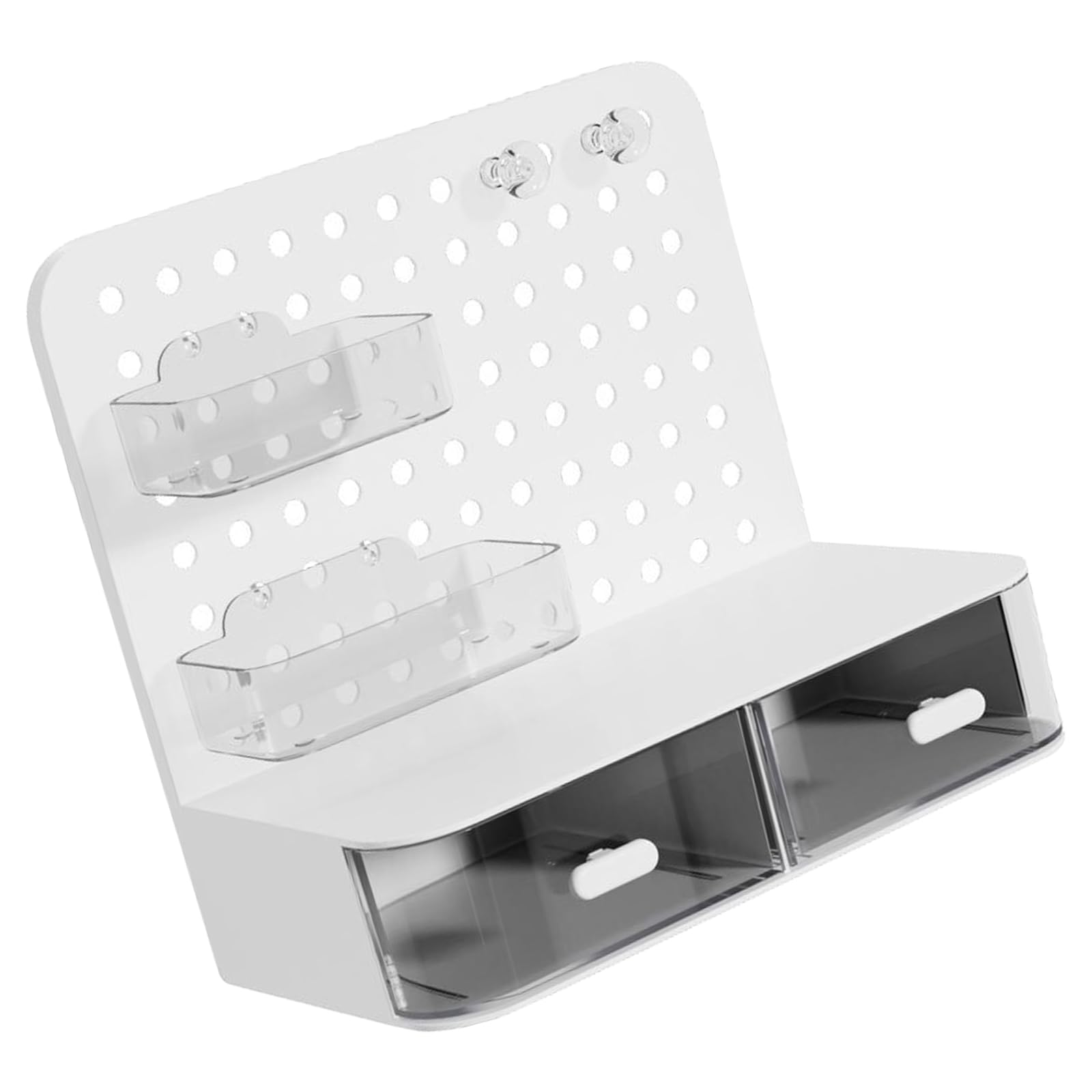 PLCPDM Multifunctional Desk Organizers with Pegboard and Drawer Space Saving for Home and Desk Storage and Organization Space Saving Storage