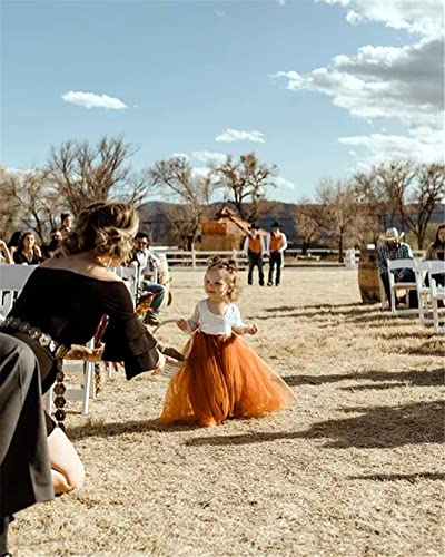 Image of Topmaker Flower Girl Dress for Toddler Baby Girls,Lace Tulle Dress for Wedding,Birthday Party,Photoshoot,Special Occasion