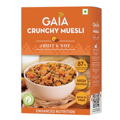 Image of Gaia Crunchy Fruit and Nut Muesli 400g Box - The Deliciously Crunchy and Nutritious Breakfast Cereals Packed with Fibre, Iron and Antioxidants Serves As The Nourishing, Tasty Breakfast Option.