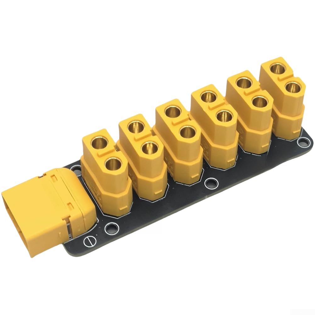 EcoLivzen 6 Port Power Distribution Board for RC Drones, 180A Capacity with Thick Solder Layer and for XT60 Connections(Without shell)