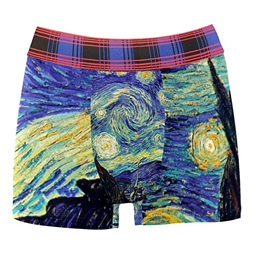 Boxer personnalisé pour homme avec pochette anti-frottement Motif peinture à l'huile, multicolore, Medium-Large