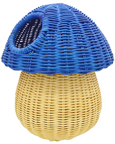 大竹産業 ボックス かご ブルー 30x30x35cm ダストボックス ラタン 籐 小物入れ 収納 収納ボックス インテリア ゴミ箱 ふた付き 蓋付き おしゃれ OT-250BL