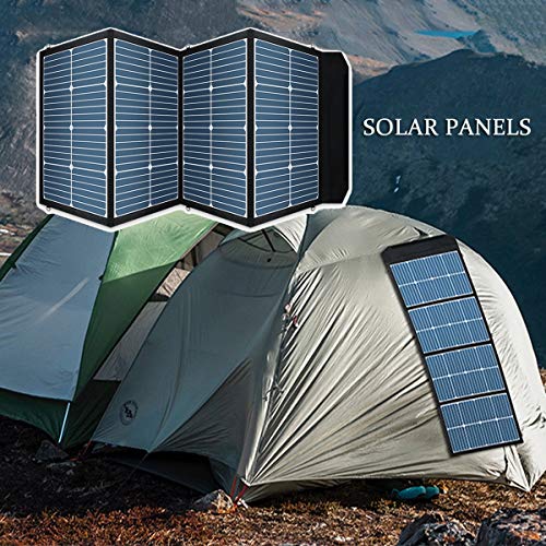 LiChenYao 90W Efficient Solar Panel Foldable Portable with Charge Controller with Dual USB DC for Camping RV outdoor home Generator