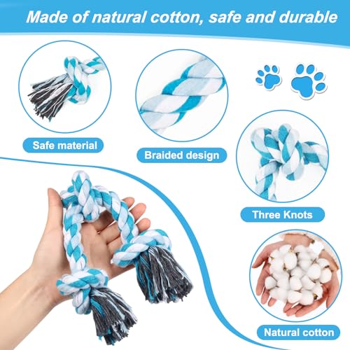 Vivifying Dog Rope Toy, Tough Rope Toy for Dog Cat Puppy Teeth Cleaning (Blue) - Image 2