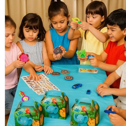 Image of Wanna Party Return Gifts For Birthday Prty -60Pcs Return Gifts For Boys Birthday| Khoi Bag /Pinata Fillers For Kids|Return Gift Bags For Kids Boys| Best Combo Gift Items for Boys- Jungle Theme