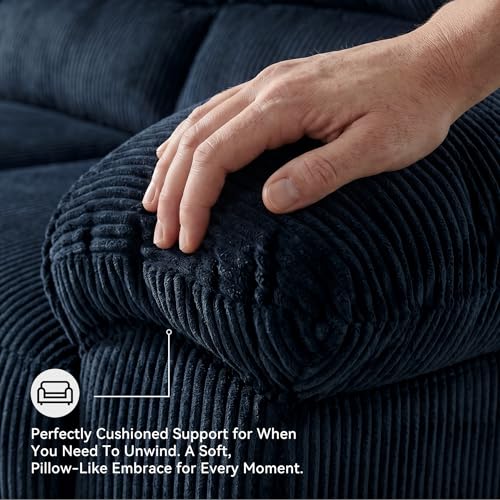 Image of Signature Design by Ashley Loveseat Sofa, 63 in Navy Blue, SimpleJoy