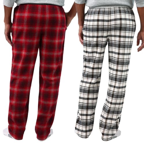 Eddie Bauer Men's Flannel Pajama Pants - 2 Pack Cotton Plaid Pants with Side Pockets2