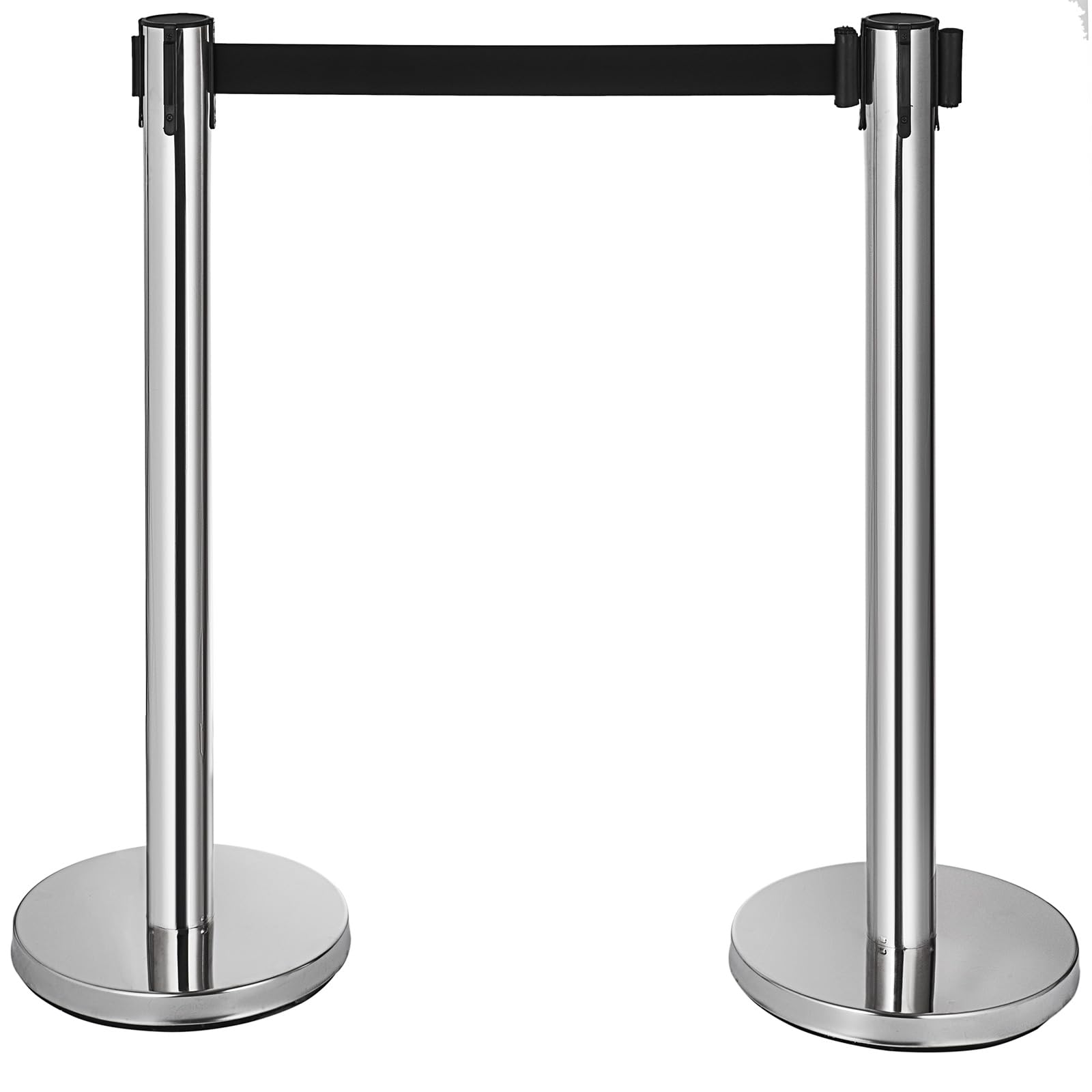 VEVOR Poteau de Guidage 6PCs 90 cm, Barrière de Balisage avec 3 Ceintures Rétractables pour Contrôle de Foules