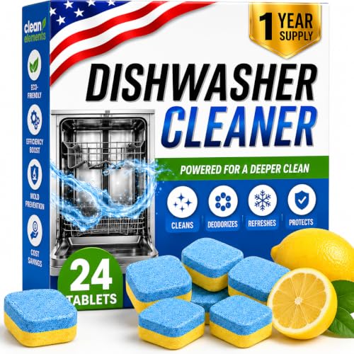 24 Pack True Fresh Dishwasher Cleaner & Deodorizer Tablets, Dishwasher