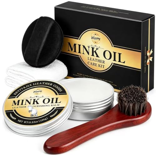 4-in-1Mink Oil Leather Conditioner and Cleaner, 3.52 oz Premium Waterproof Paste for Boots and...