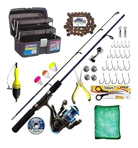 Kit De Pesca Completo Maleta Vara 1,20m 10kg e Acessorios