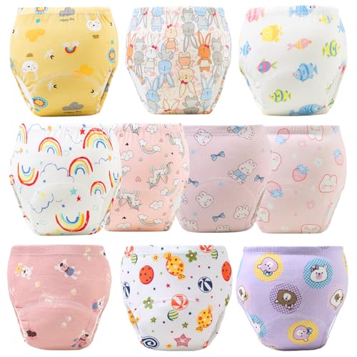 Image of Training Pants Potty Training Underwear for Boys Girls,Toddler Potty Pants for 2T-6T,Soft Absorbent & Leak-Proof with Characters, 100% Cotton Washable (10PCS,S)