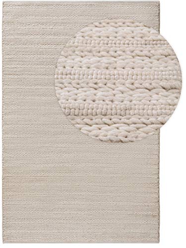benuta NATURALS Wollteppich Dina Cream 80x150 cm - Naturfaserteppich aus Wolle