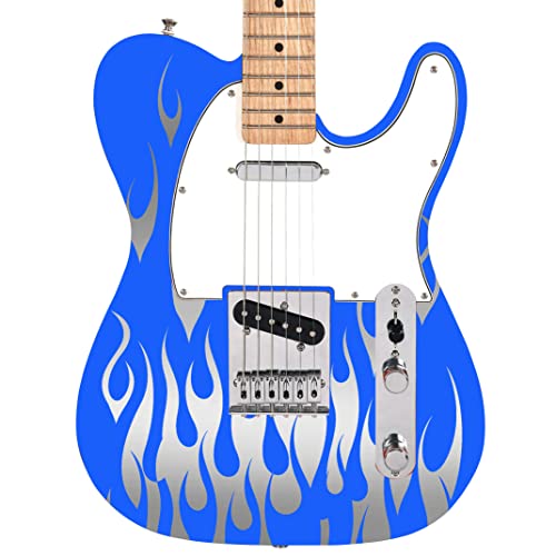 Custom Made Flames Decal Sticker Fits Guitars & Basses. Colour Options Available. (Apple Green) - Image 3
