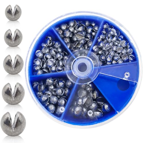 WOEUROI Split Shot Fishing Weights Sinkers, 230PCS/205PCS Split Shot Sinkers for Fishing Line, Round Removable Splitshot Fishing Weights for Fishing Assortment Sinker (205pcs)