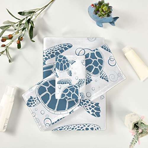 Zochoten Sea Turtle 3-Piece Set Towel Bathroom Set 1 Bath Towel 1 Washcloth 1 Hand Towel Super Soft And Quick Dry Towel Multifuntion For Home Kitchen Hotel Gym Swim #TOP6