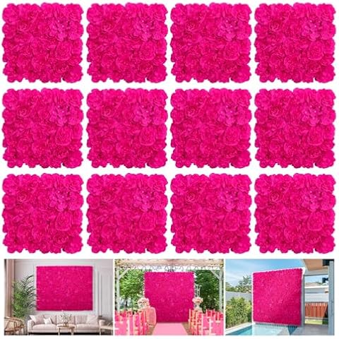 RIDDSEE Bright Pink Flower Backdrop Panels Cover