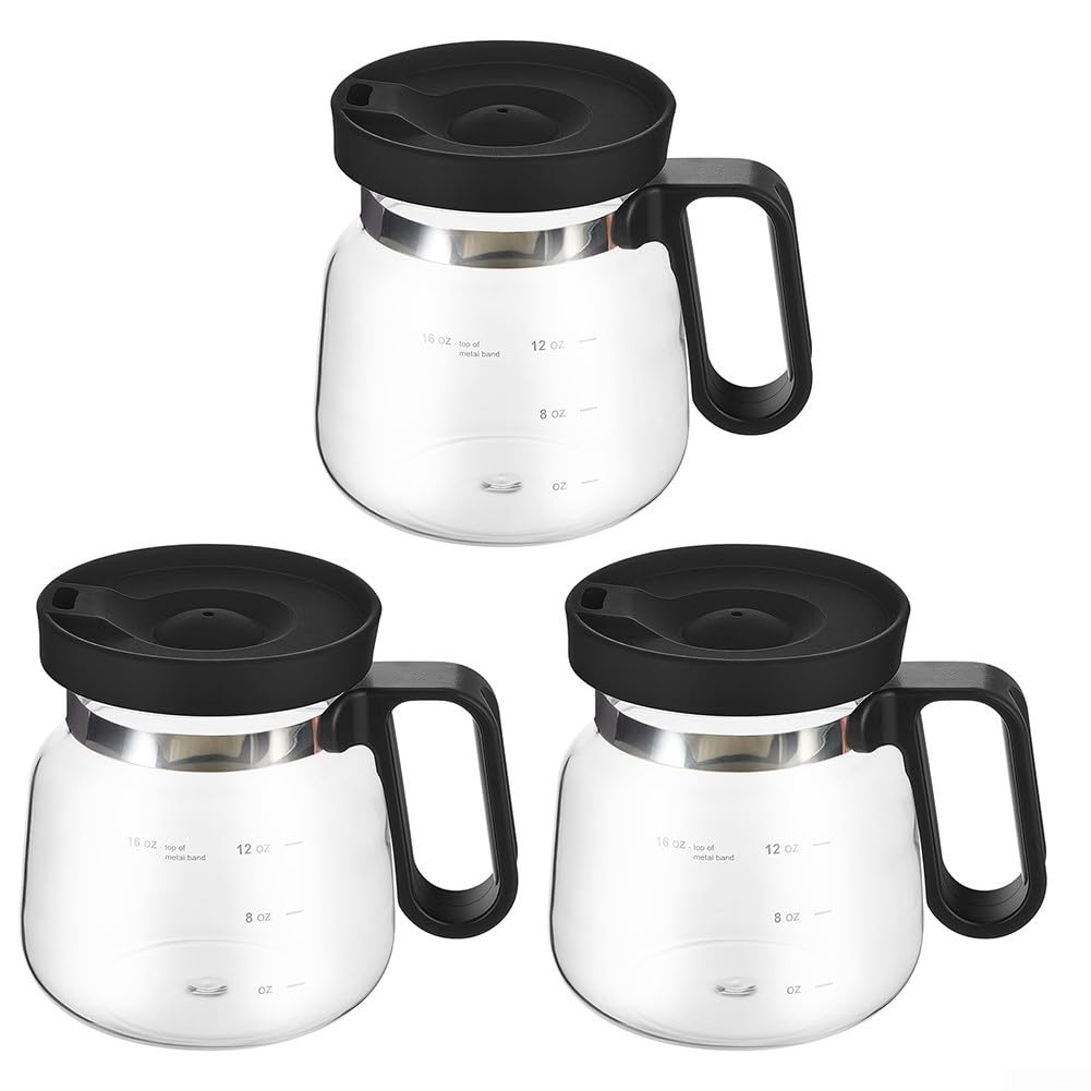 Taza de café de vidrio de 16 onzas con tapa de viaje y popote, taza de café resistente al calor para bebidas calientes y heladas, vaso de gran capacidad de 4.3 x 4 pulgadas para oficina