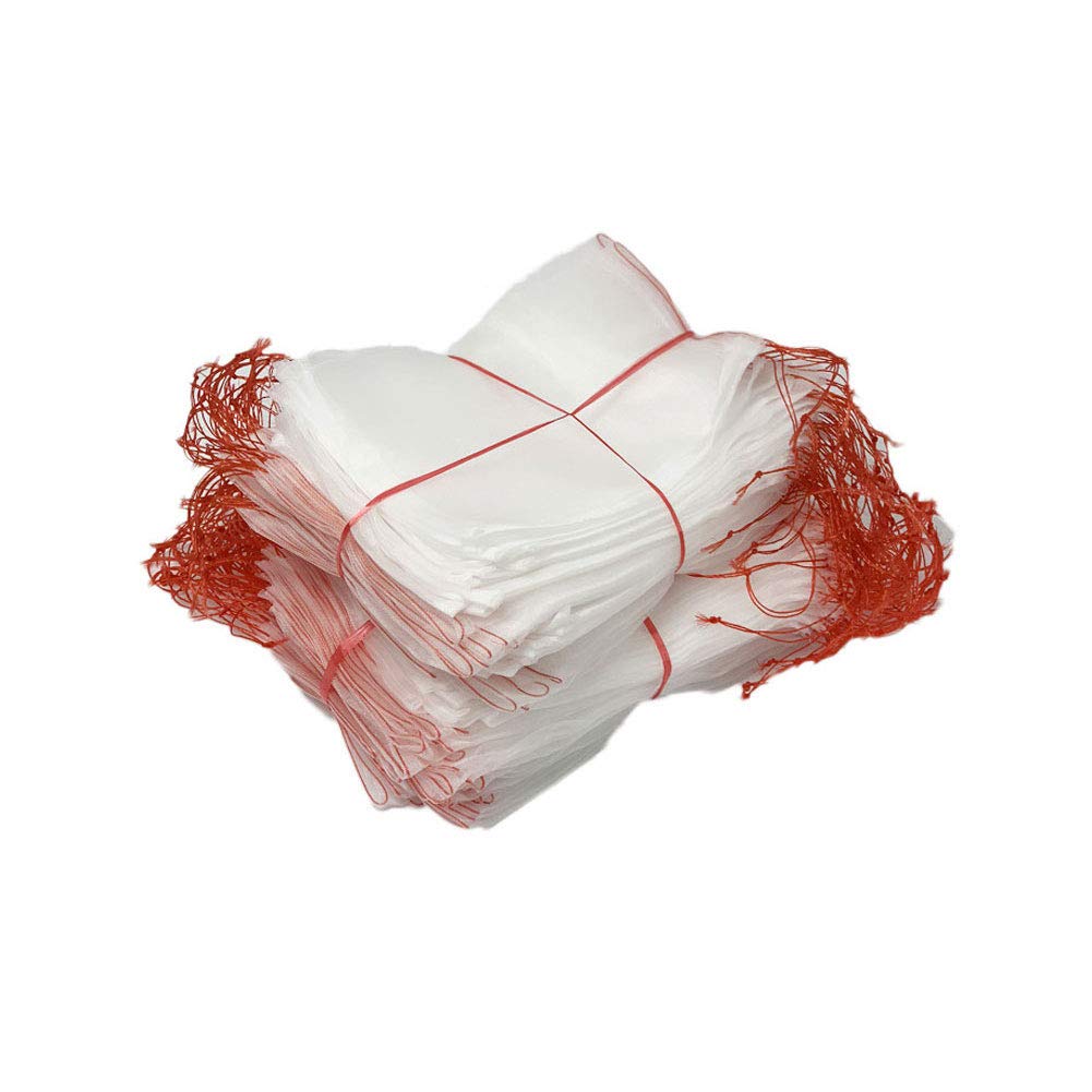 DEARLIVES Net Bags 100 Pack 6 x 10 inch Fruit Protection Bags with Drawstring, Nylon Mesh Reusable Fruit Bags for Fruit Trees,Vegetables,Flower and Plant Prevent