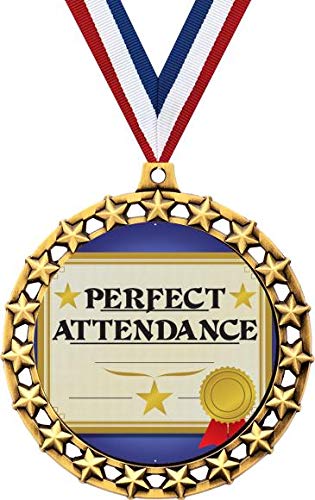 Perfect Attendance Medal, 2 1/2" Galaxy Star Attendance Medals, Great Attendance Awards 1 Pack