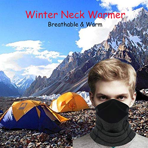 Fleece Winter Neck Gaiter Face Covering,Breathable & Soft Neck Cover,Scarf Face Mask,Ski Mask For Cold Weather A02-Gray #TOP4