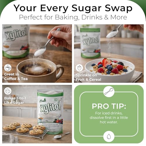 Image of Zveet Birch Xylitol Sweetener | Keto Friendly, Non GMO Low Carb & Calorie Natural Sweetener Sugar Substitute | Kosher & Made in the USA | 5 Pound