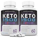 (2 Pack) Advanced Keto 1500 Extreme Pills 1675MG New & Improved Formula Contains Apple Cider Vinegar Extra Virgin Olive Oil Powder Green Tea Leaf 120 Capsules