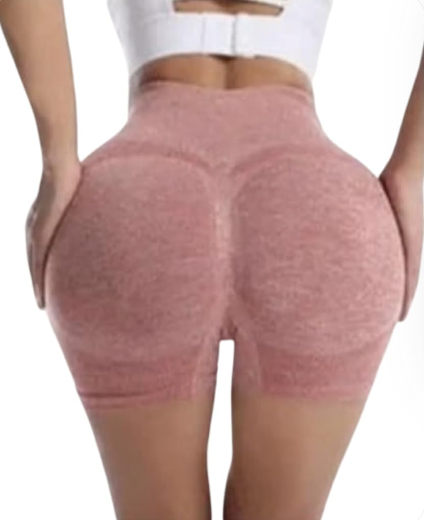 High Waist Workout Shorts for Women, Seamless Compression Fit-image-12