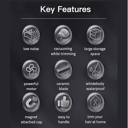Miniatura 8 de Cortadora de pelo para hombre, aspiradora automática, profesional, inalámbrica, impermeable, recargable por USB, kit de corte de pelo con contenedor