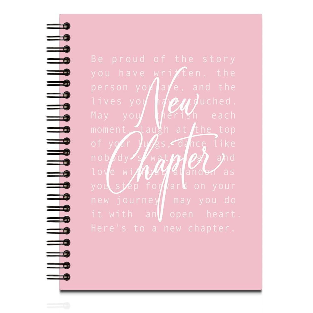 New Chapter Inspirational Quote Pink Spiral Notebook New Chapter A5