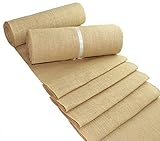 Stil: Jute-Tischläufer in natürlicher Farbe verziert mit weißer Spitzenborte.