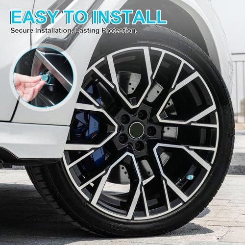 Image of JUSTTOP 4 Pack Handmade Crystal Rhinestone Car Tire Valve Stem Caps, Car Wheel Tire Valve, Attractive Dustproof Bling Car Accessories, Universal for Cars, Trucks and Motorcycles-Pale Blue