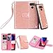 TabPow LG V30 Case, 10 Card Slot - ID Slot, Button Wallet Folio PU Leather Case Cover With Detachable Magnetic Hard Case For LG V30 (2017 Release) - Glitter Rose Gold