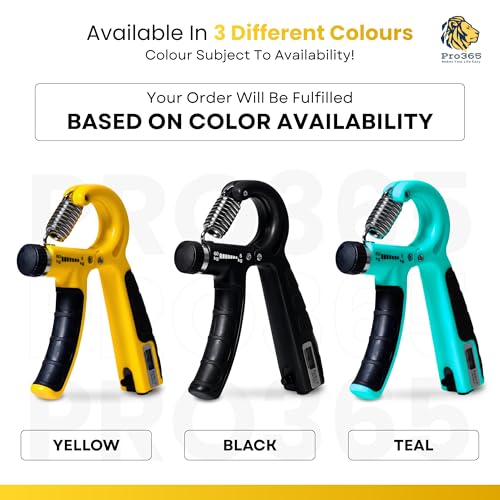 Image of PRO365 Adjustable Hand Gripper with Counter (5-60Kg) + Resistance Toning Tube | Grip Strength Trainer for Wrist, Forearm & Hands | Latex Fitness Tube Combo | Home Workout Equipment | 1 Year Brand Warranty