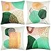 Housse de Coussin 45 x 45 Coussin Decoratif Canape étui Coussin à Géométrie Jaunes et Vertes Linge de Ferme Housses d'oreiller Ensemble de 4 Abstrait Lit Coussin Canapé Deco Vintage Modernes