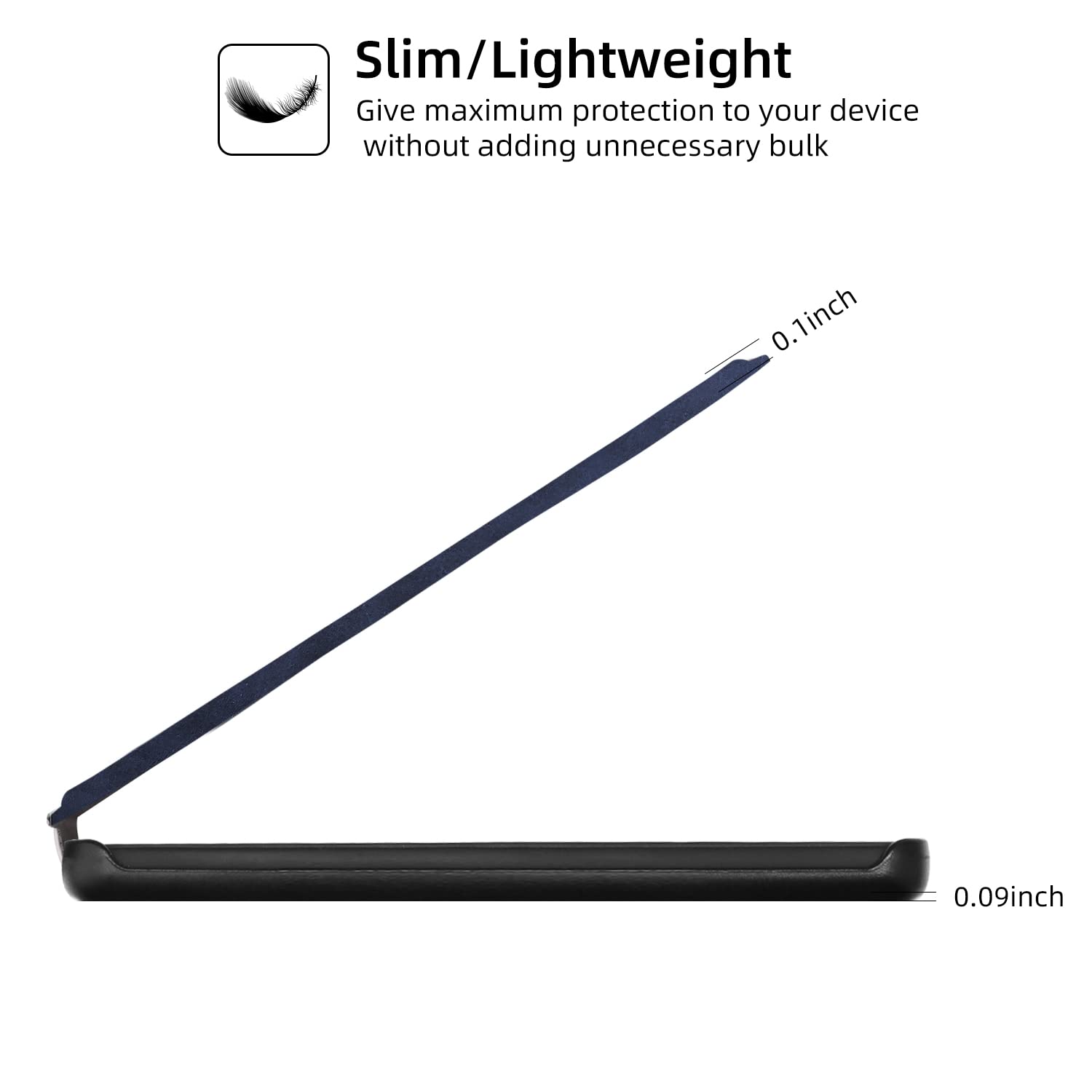 Slim Case For Kindle Scribe 10.2 Inch 2022 Released - Premium Leather Case Protective Smart Folio Shell Cover With Pen Holder, Auto Wake/Sleep, Multi-Viewing Angles, Stylus Pen