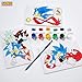 Innovative Designs Sonic The Hedgehog Canvas Paint Set for Kids with 3 Canvases, Acrylic Paint, Paintbrush, & Easel