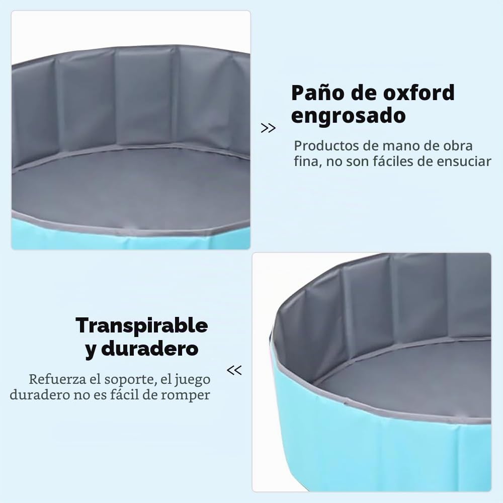 Piscina de bolas plegable de 80 cm para niños, niñas, jóvenes, guardería, portátil, para perros, gatos, interior y exterior, bolas no incluidas (azul)