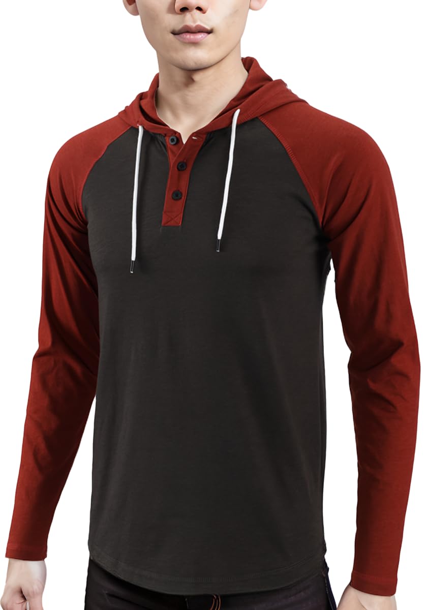 HETHCODE Men's Casual Classic Retro Slim Fit Workout Hiking Gym Lightweight Active Hoodie T Shirts