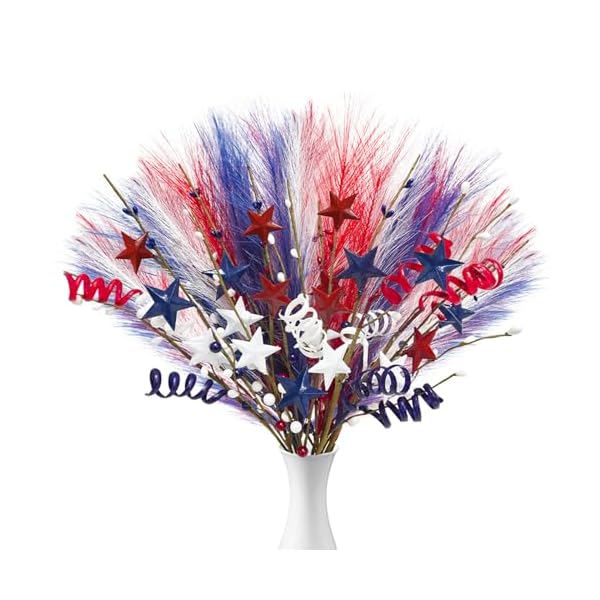  18-Pcs-4th-of-July-Decorations-Patriotic-Faux-Floral-Stems-Branches-Red-White-and-Blue-Berry-Picks-with-Stars-for-Independence-Day-Memorial-Day-Party-Home-Office-Desk-Vase