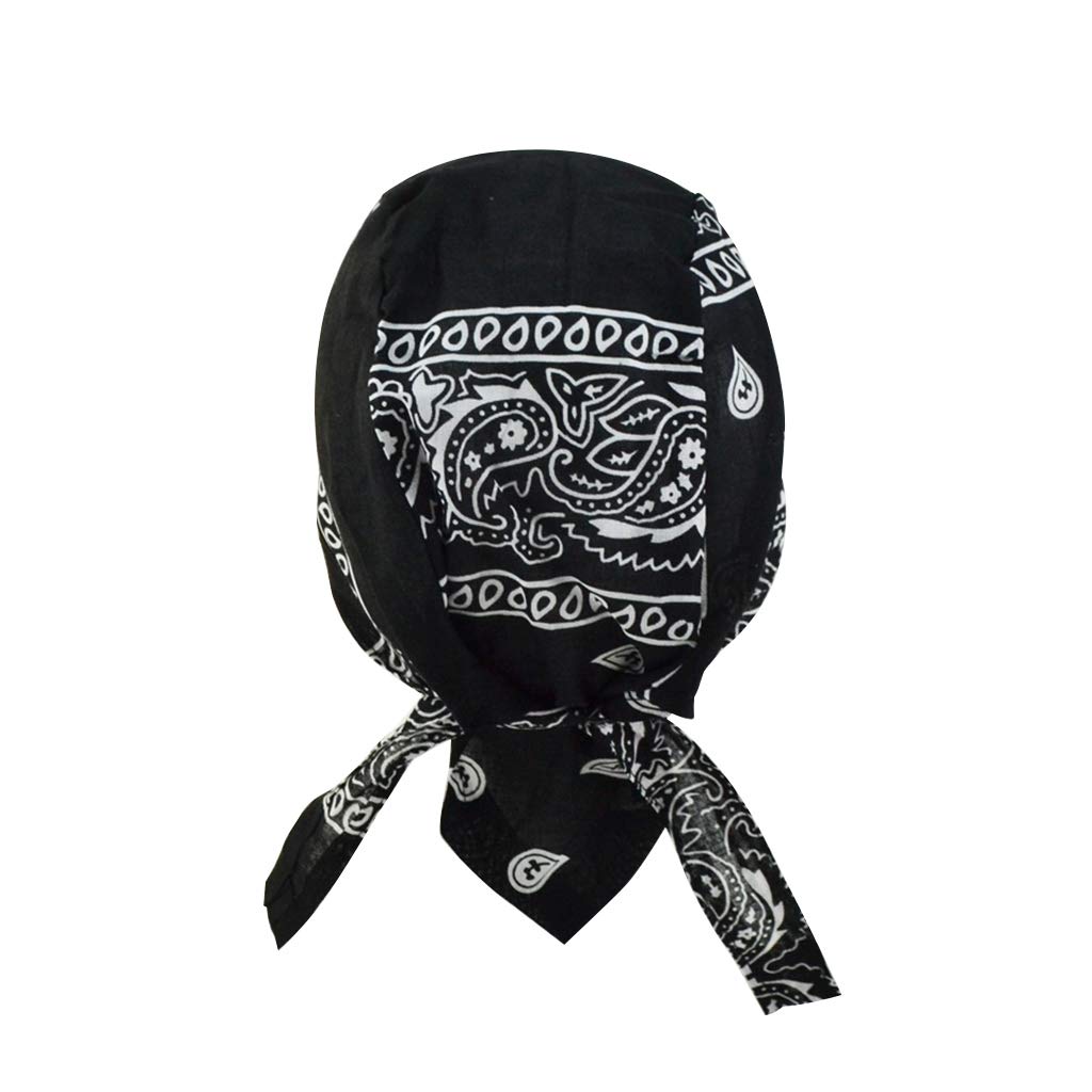 ljhnba Outdoor Bandana Adjustable For Head Wrap Skull Print Motorcycle Helmet Liner Pirate Headscarf