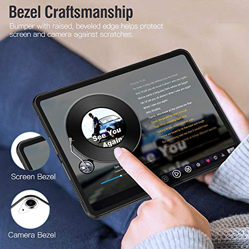 Dadanism Custodia Compatibile con iPad Air 4 (4a Generazione) iPad 10.9 Pollici 2020, Cover Protettiva Leggera Sottile Trasparente Case in TPU Morbida e PC Durevole, Nero