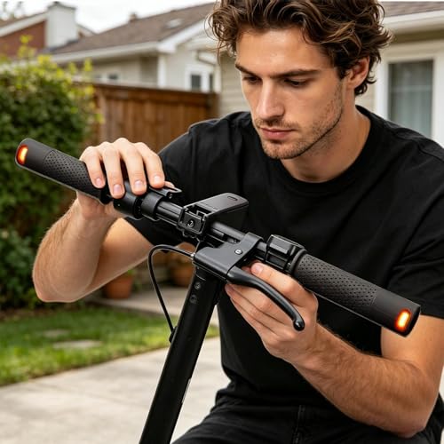Poignées de poignée de scooter E clignotants LED pour éviter les angles morts